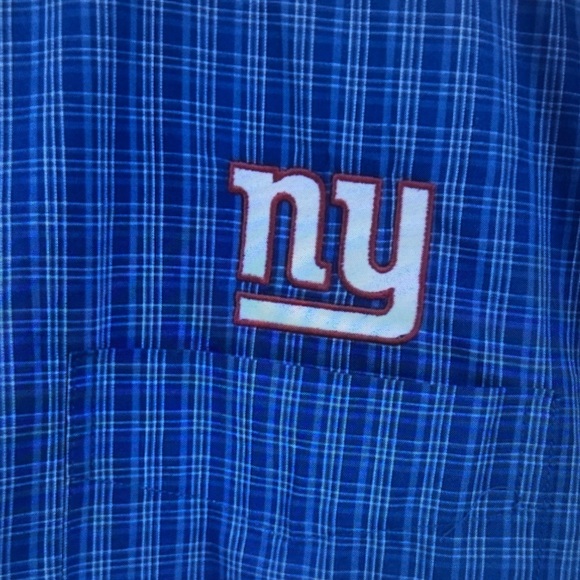 Button-Down Short Sleeve Men's Shirt - Blue - NY Logo - Picture 2 of 3